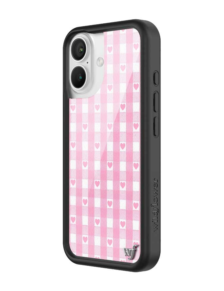 Gingham Hearts | Pink iPhone Case