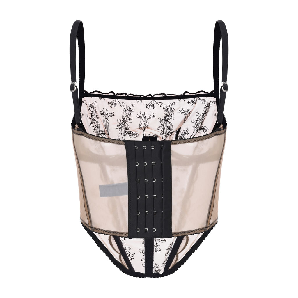 Amour d'Agnette Kim High-Neck Embroidered Bustier — detail shot 8