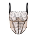 Amour d'Agnette Kim High-Neck Embroidered Bustier — bustier product shot front