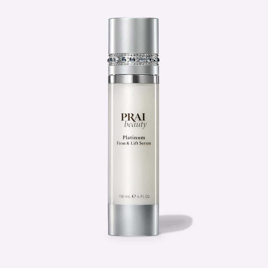PRAI Beauty Platinum Firm & Lift Serum — lifestyle context