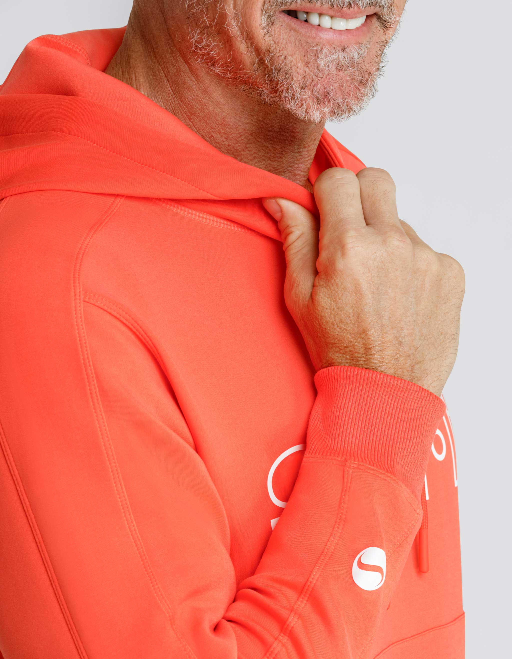 VADER LOGO SWEATSHIRT WITH HOOD - HOT CORAL