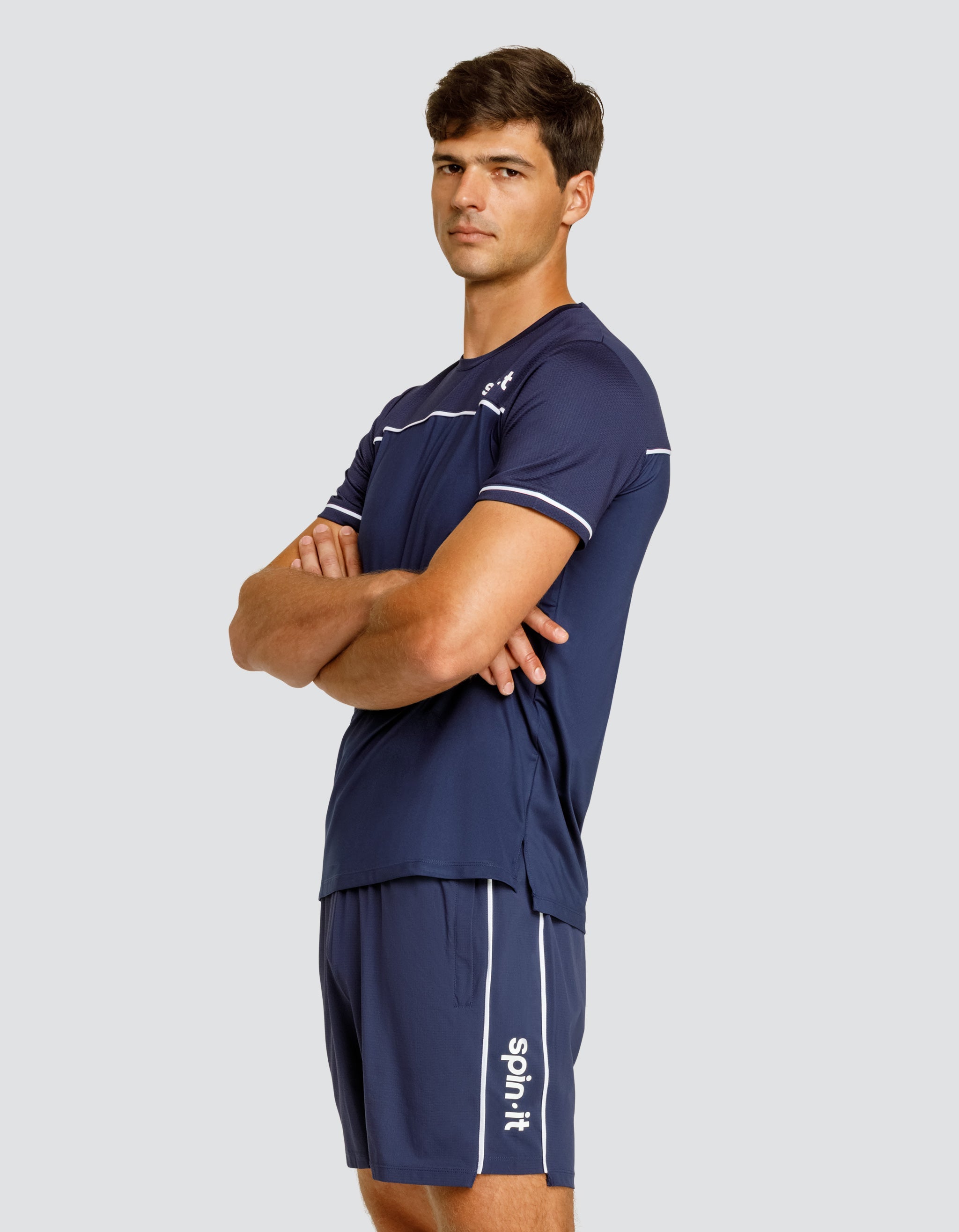 LIONEL SHORT SLEEVE TOP - NAVY BLUE