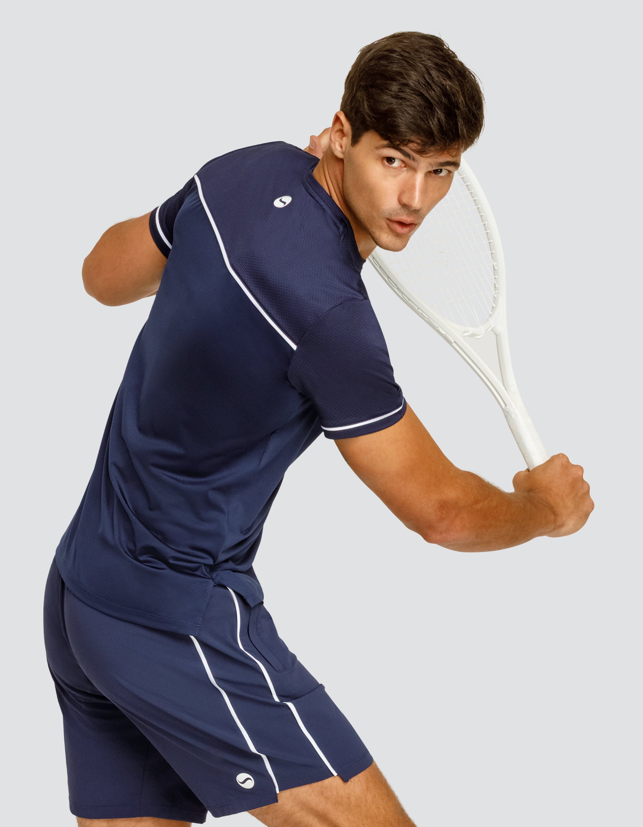 LIONEL SHORT SLEEVE TOP - NAVY BLUE