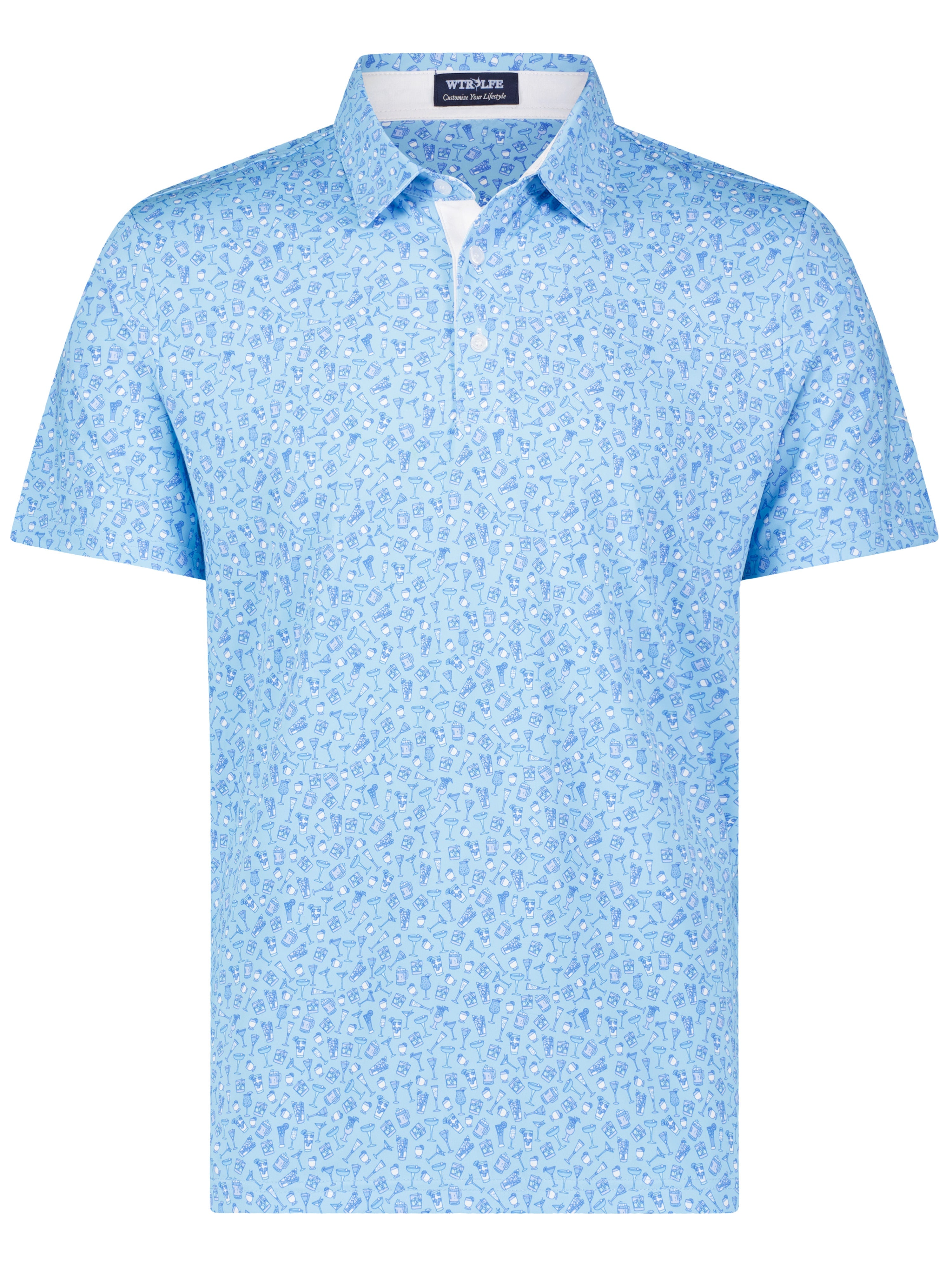White Water Life Spirits Print Polo