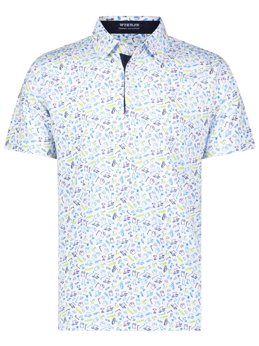 White Water Life Links Print Polo — main product shot