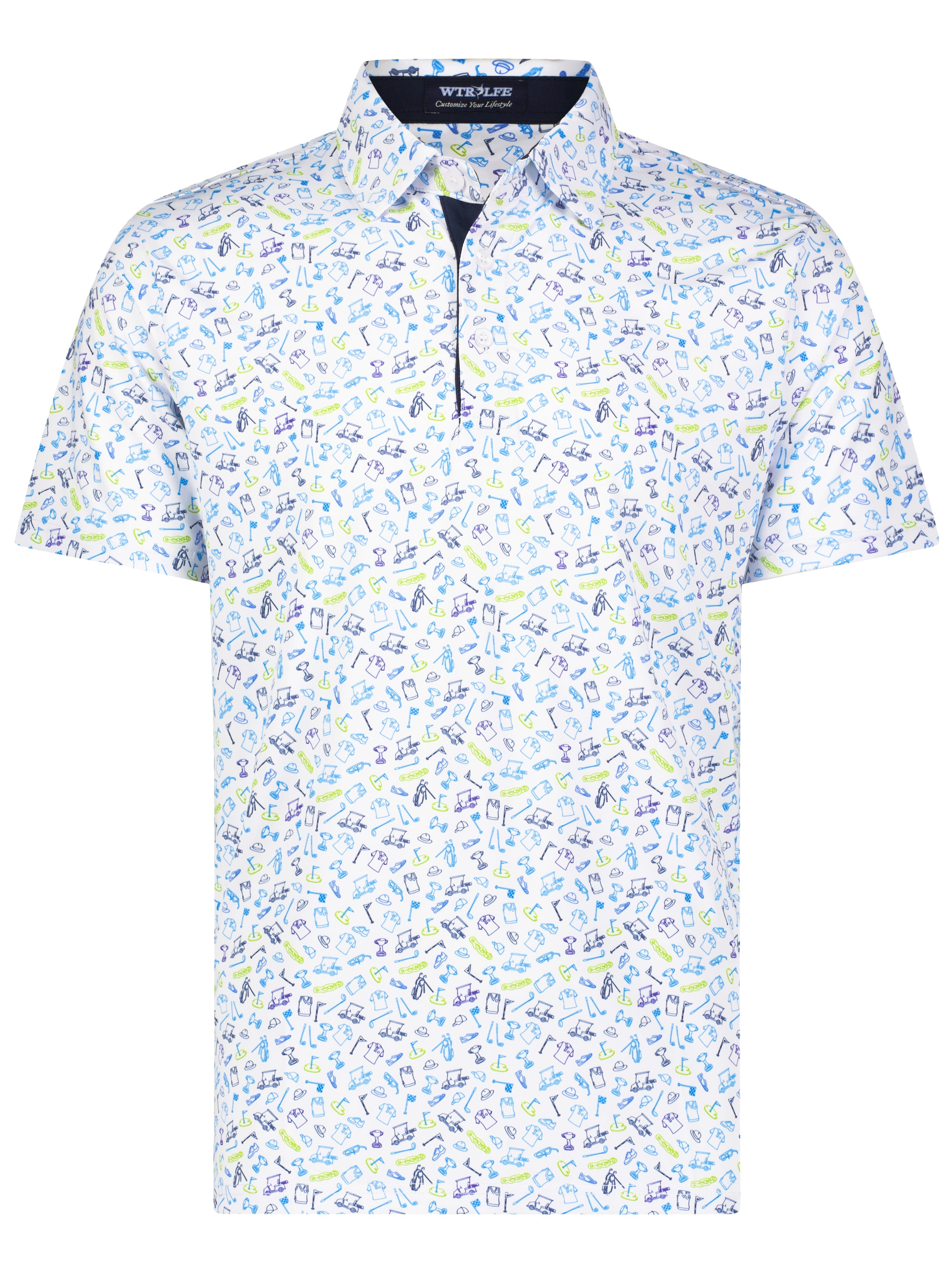 White Water Life Links Print Polo — main product shot