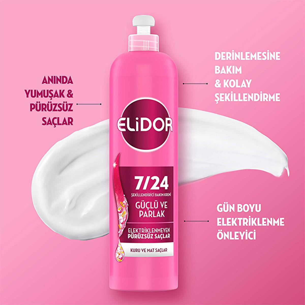 Elidor 7/24 Hair Care Cream - Nourishing, Anti-Frizz, Long-Lasting Shine for Dry & Dull Hair