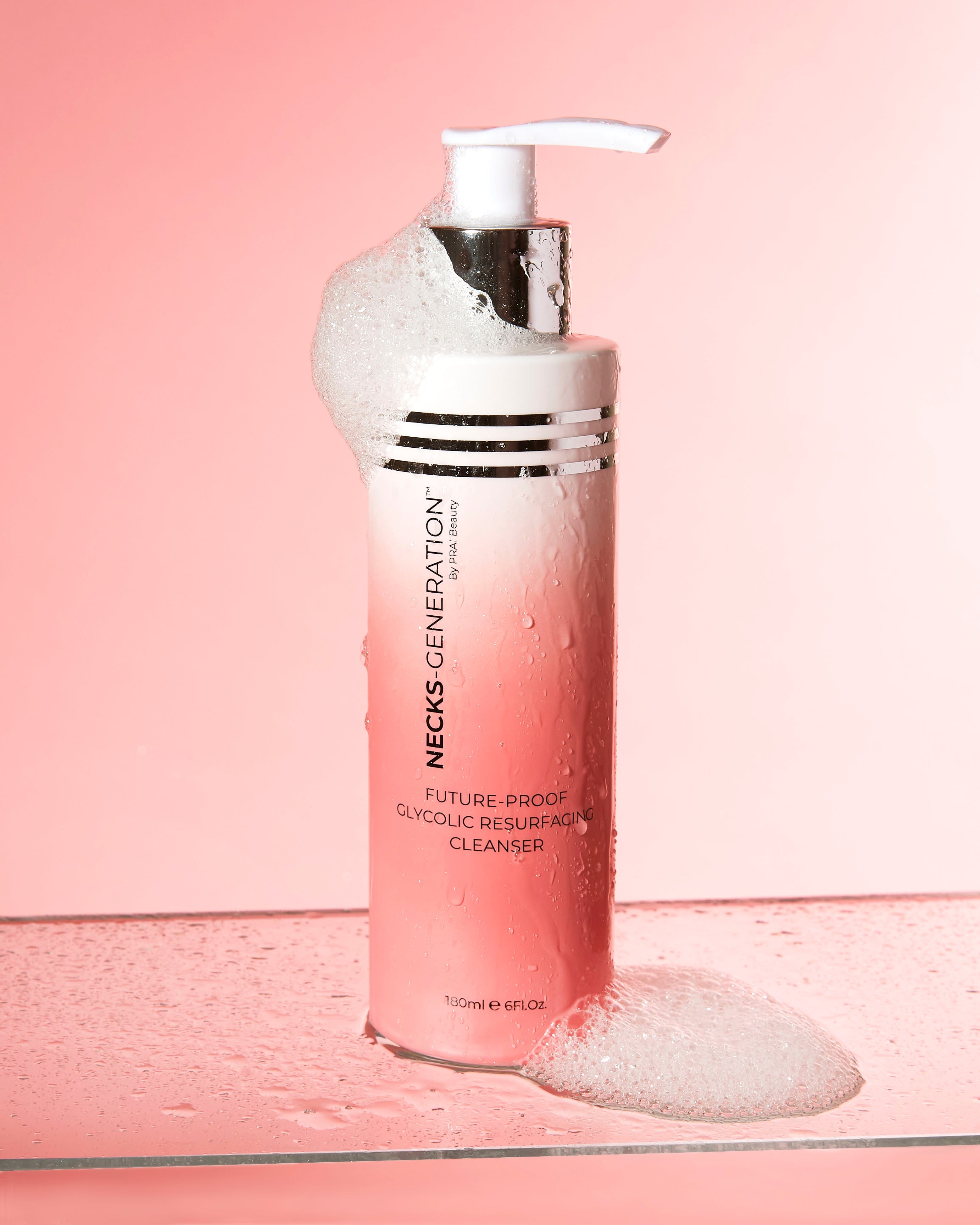 PRAI Beauty Necks-Generation Future-Proof Glycolic Resurfacing Cleanser — detail close-up