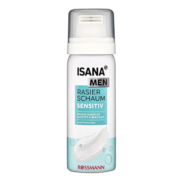 Isana Men's Sensitive Skin Shaving Cream - Travel Size 1.69 fl oz, Reduces Irritation, Smooth Shave