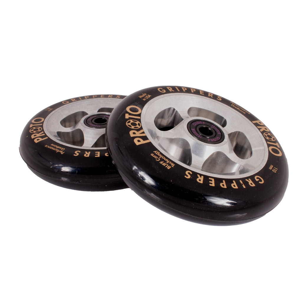 Proto Raw Grippers Wheels 110mm - Black on Raw (Pair)