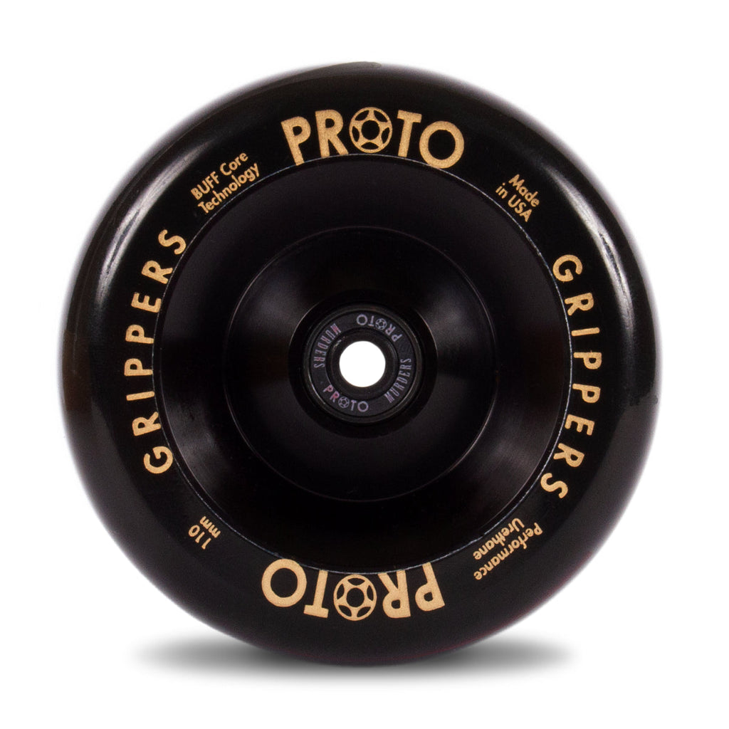 Proto Wheels Classic Full Core Grippers 110mm - Black (Pair) by Skates USA