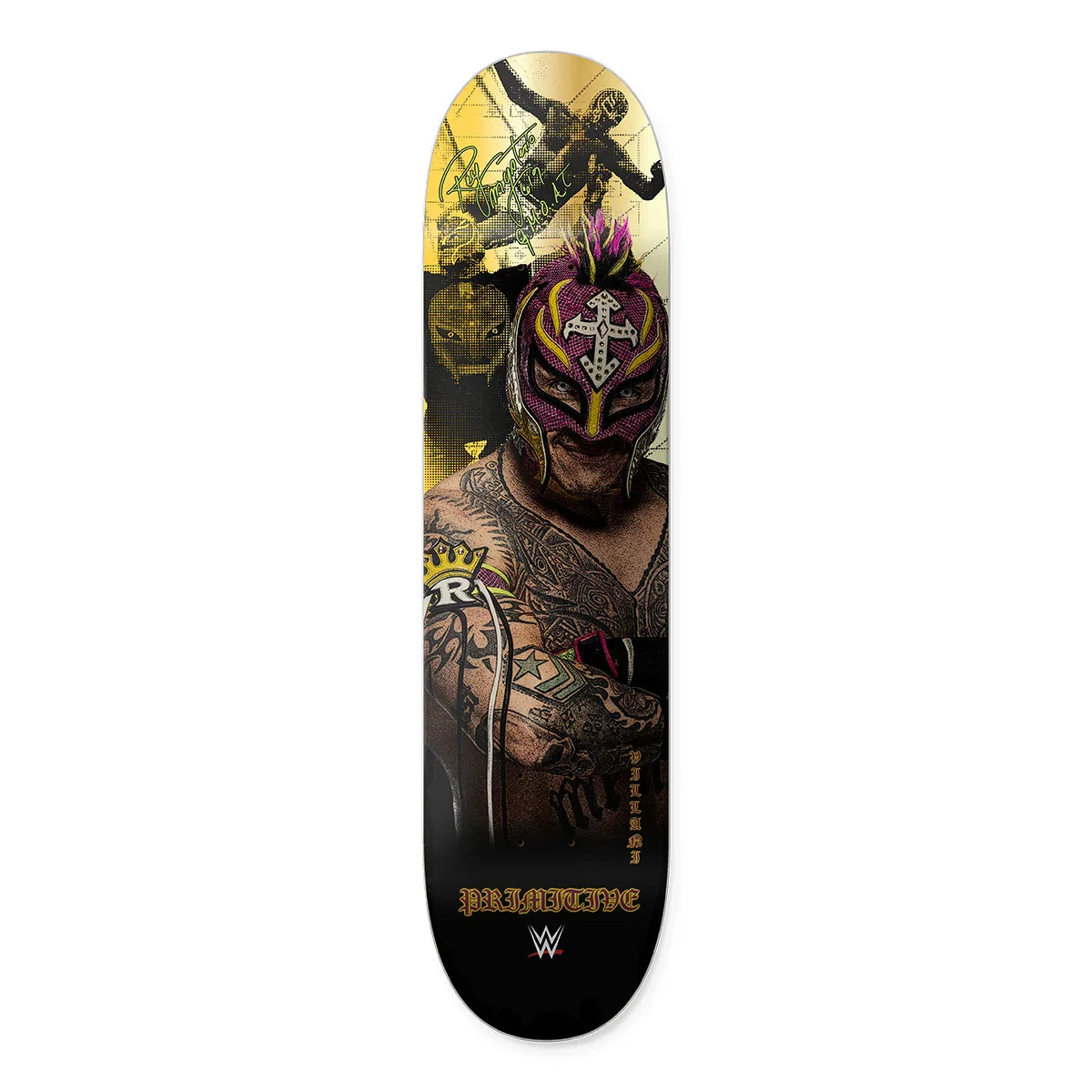 Primitive WWE Villani Mysterio Skateboard Deck - 8.5" by Skates USA