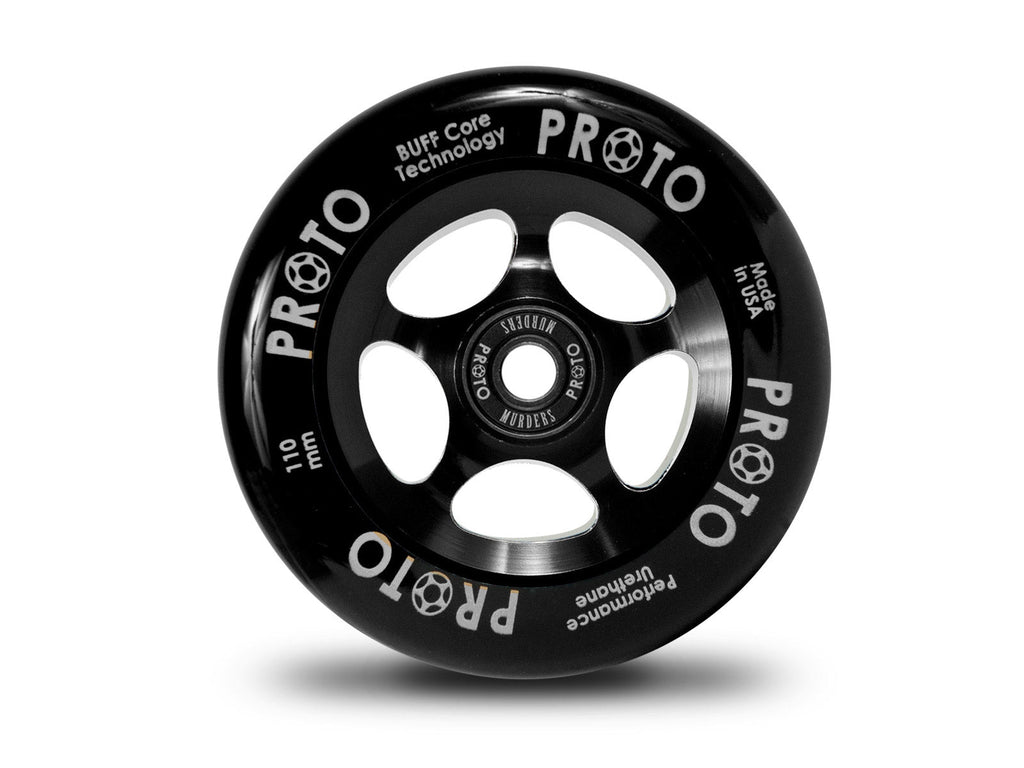 Proto Classic Sliders Wheels 110mm - Black on Black (Pair) by Skates USA