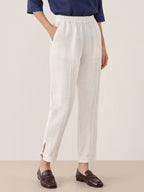 LINTICO 100% Linen Straight-Leg Pants with Elastic Waist PATRICE — bottoms-pants-linen category context