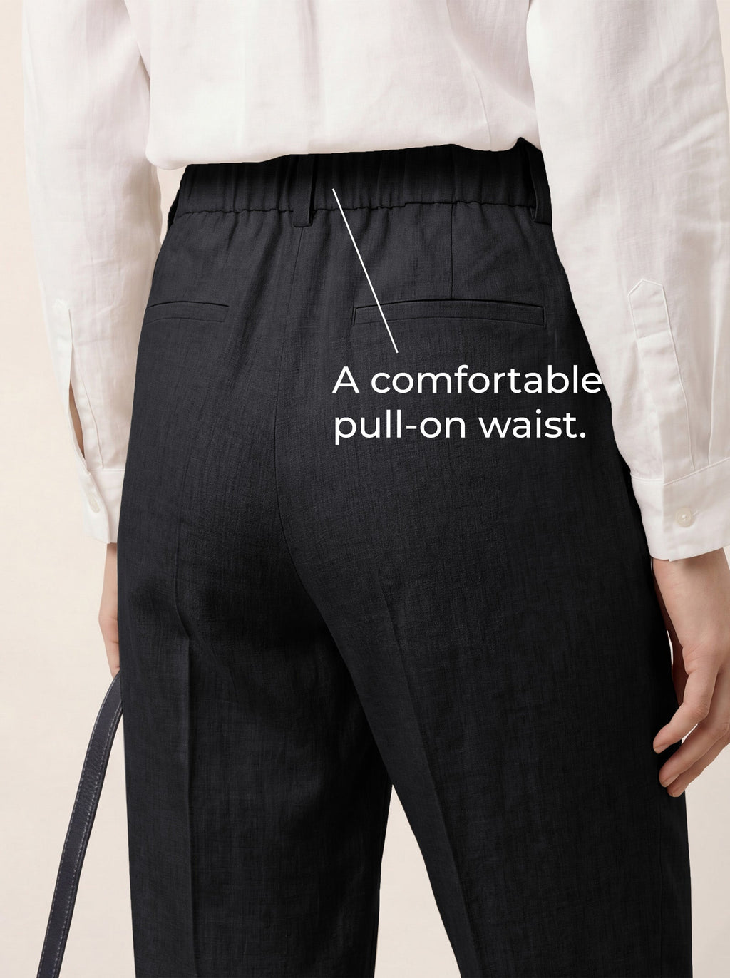 LINTICO Linen Tailored Straight Cropped Pants LOGAN — detail shot 6