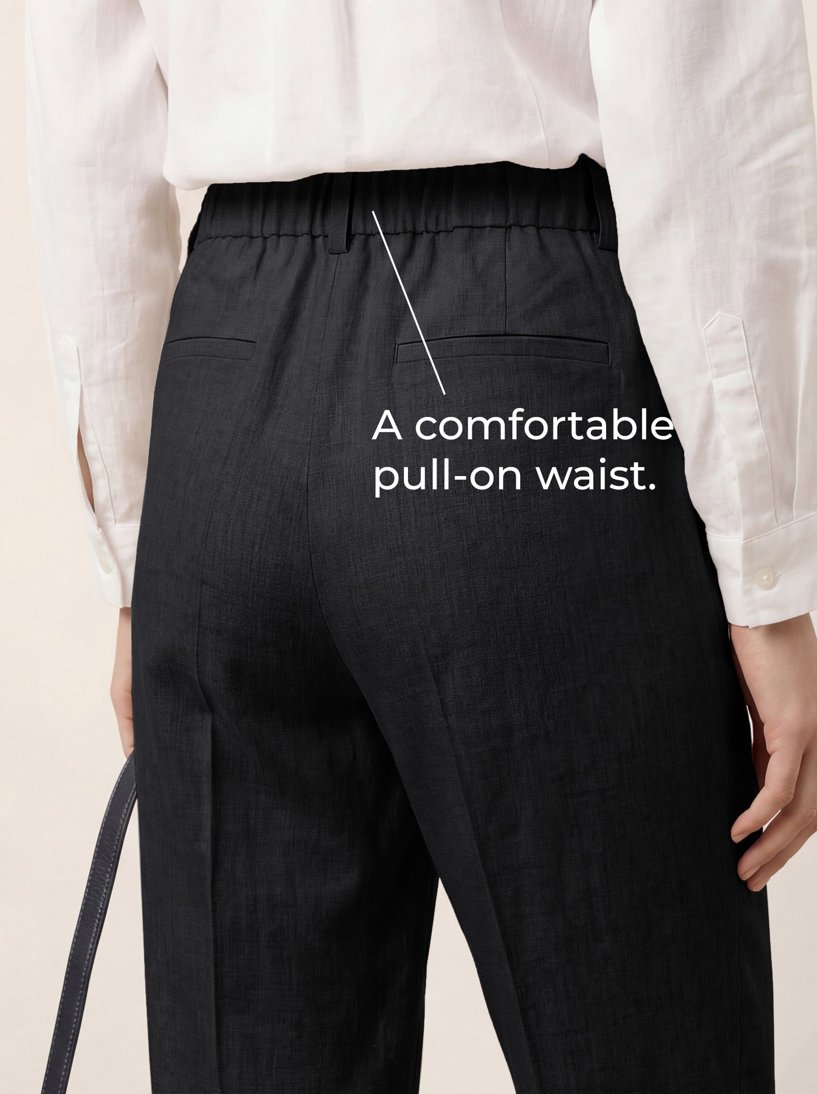 LINTICO Linen Tailored Straight Cropped Pants LOGAN — detail shot 6