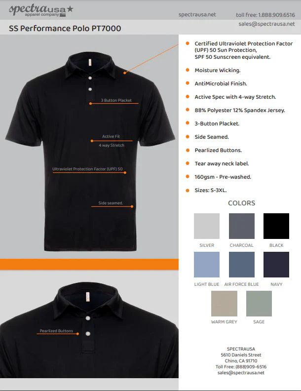 UPF 50 Performance Polo – SpectraUSA, view 20