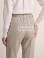 Linen Tailored Wide Leg Full Length Pants LEIGHTON