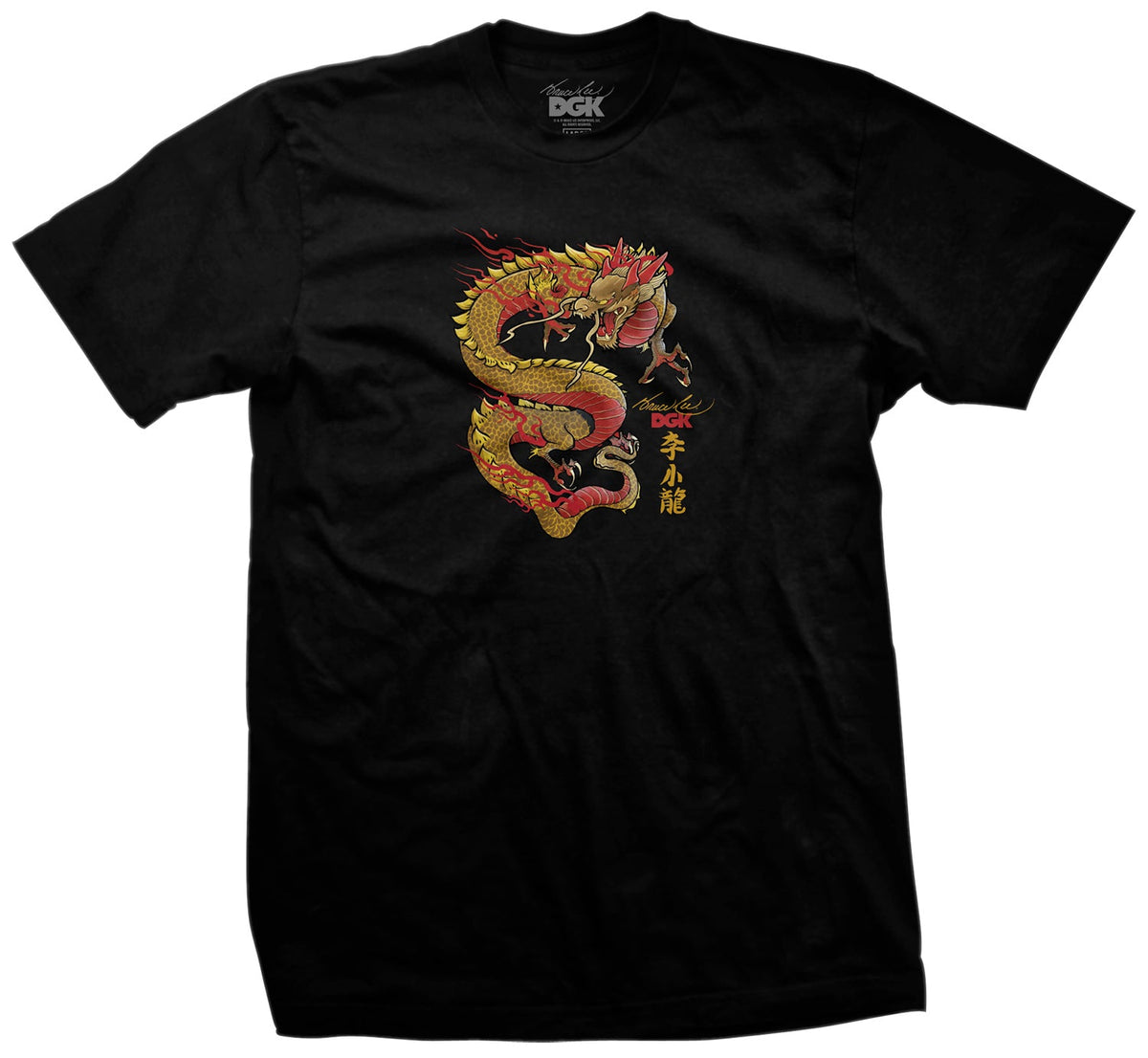 DGK x Bruce Lee L'il Dragon T-Shirt - Black by Skates USA