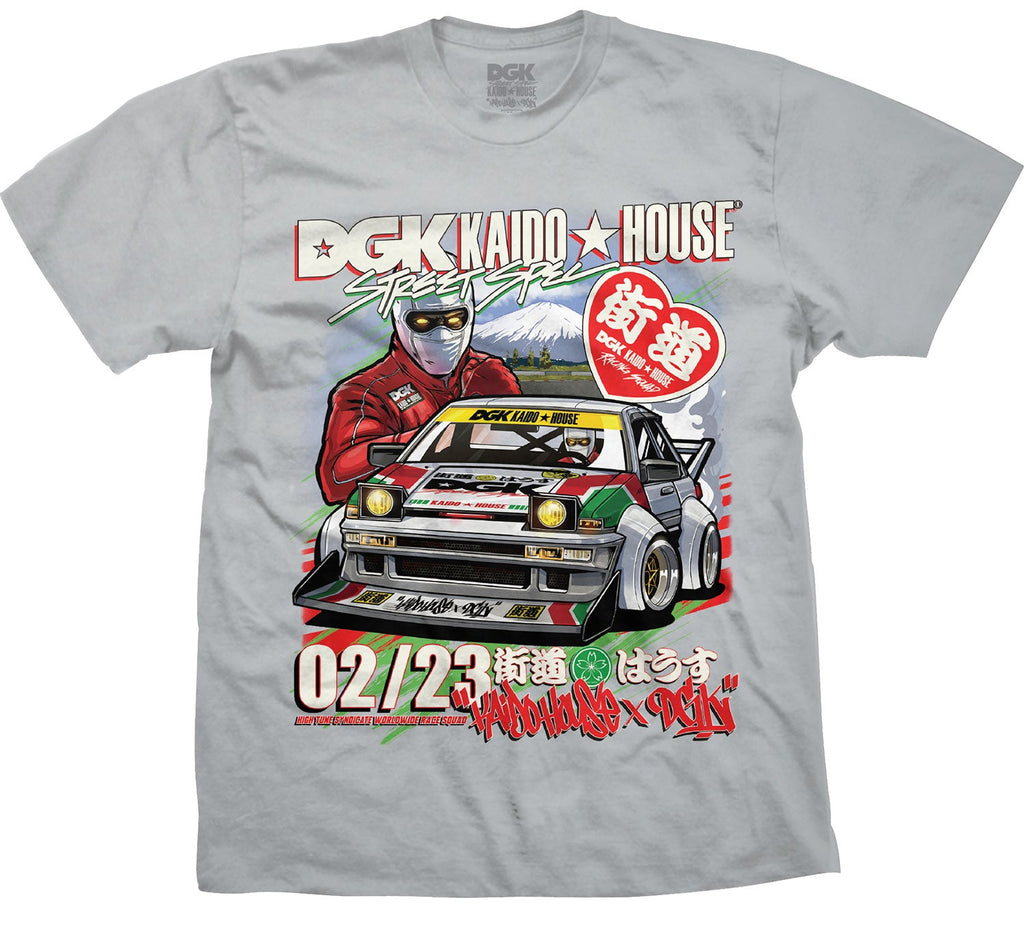 DGK x Kaido House Raceway Boxy T-Shirt - Vintage Gray
