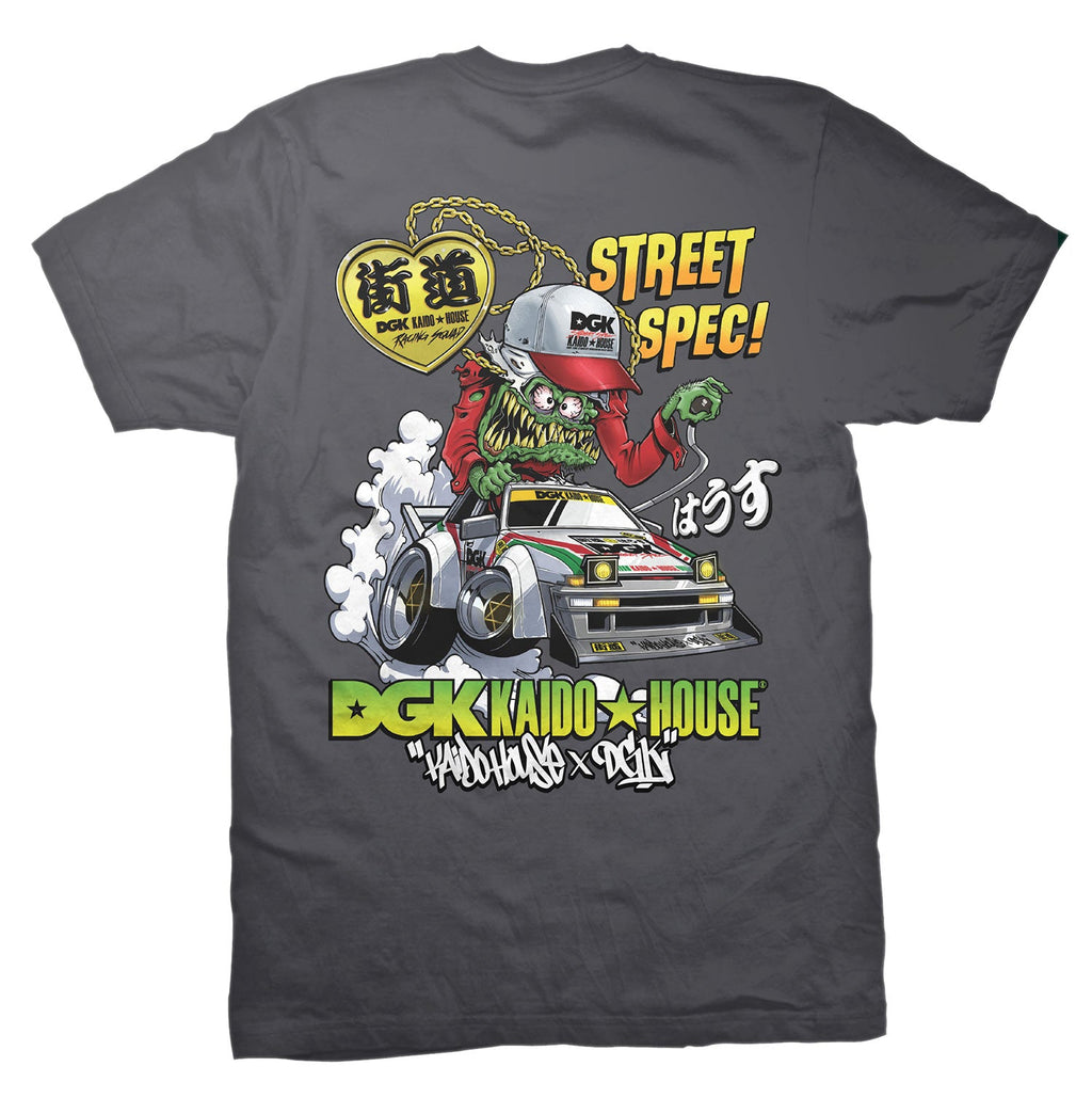DGK x Kaido House Wide Open T-Shirt - Charcoal
