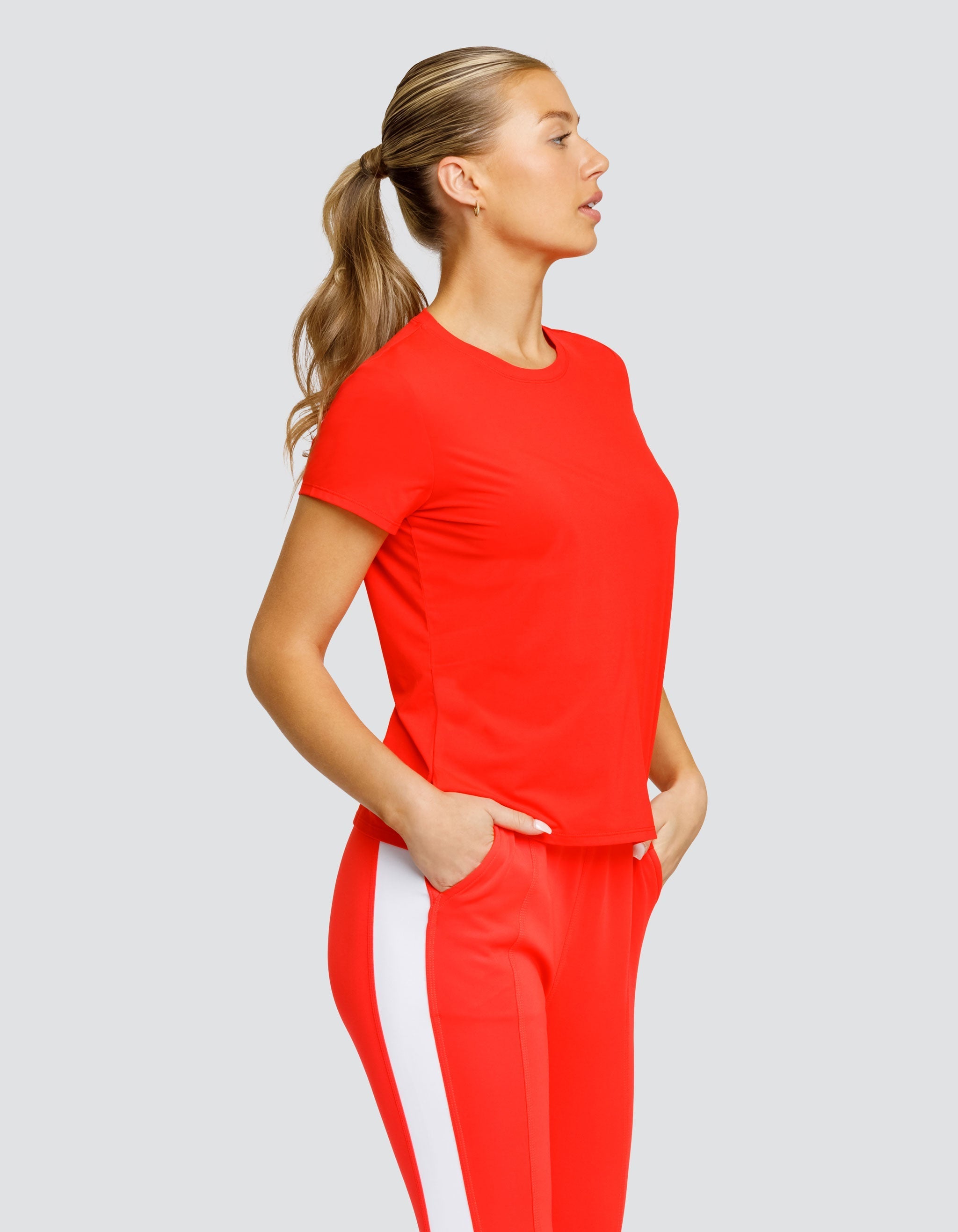 BIJOU BOXY SHORT SLEEVE TOP - FLAMENCO