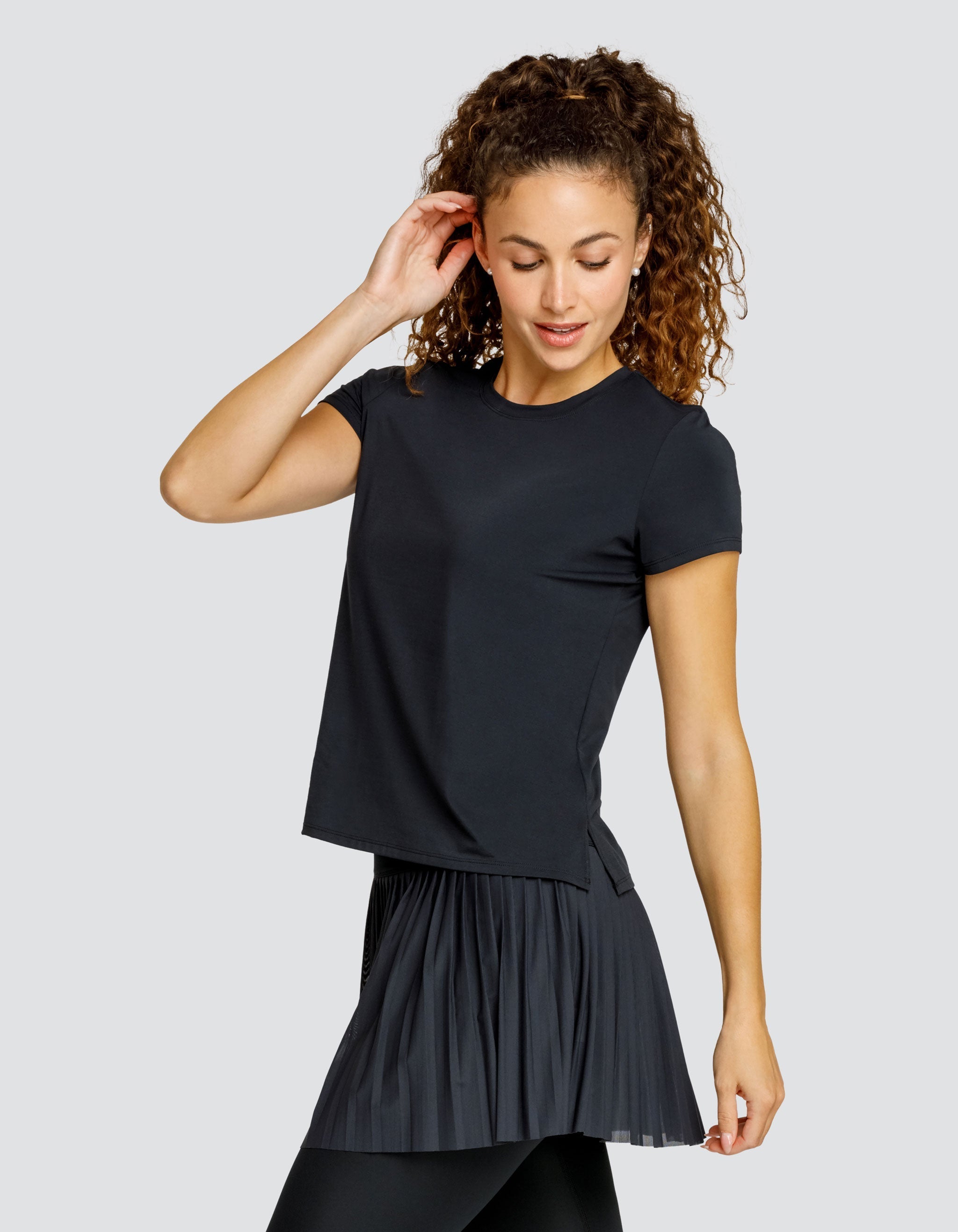 BIJOU BOXY SHORT SLEEVE TOP - ONYX BLACK