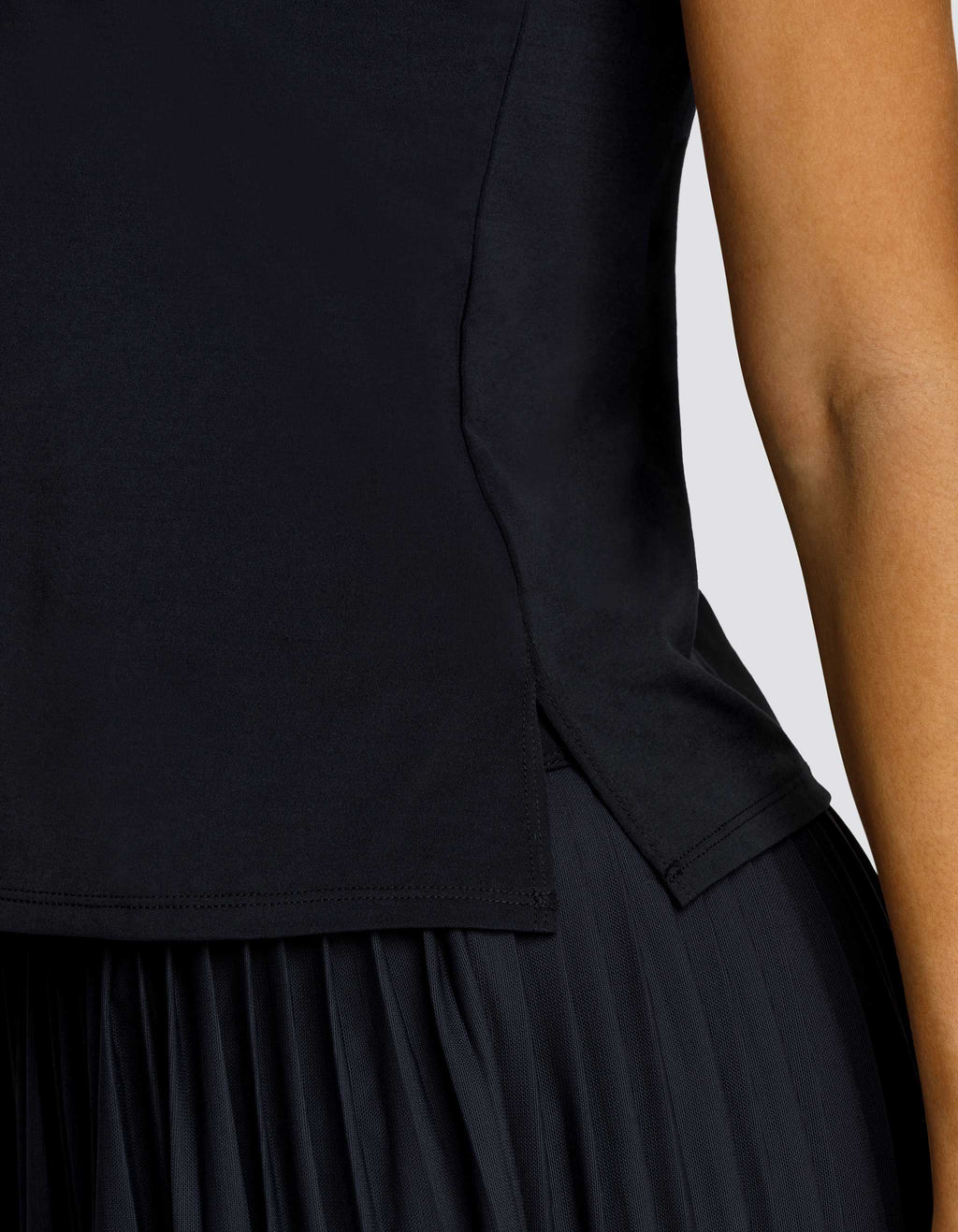 BIJOU BOXY SHORT SLEEVE TOP - ONYX BLACK