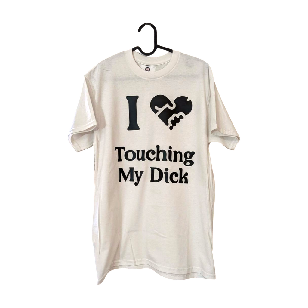 Hustle City Clothing I ♥ Touching My Dick Graphic T-Shirt — fabric or material detail