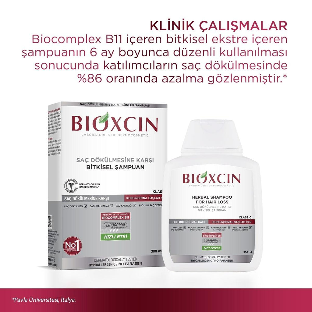 Bioxcin Botanical Shampoo for Hair Loss - Hypoallergenic, Paraben-Free, 10.14 fl oz