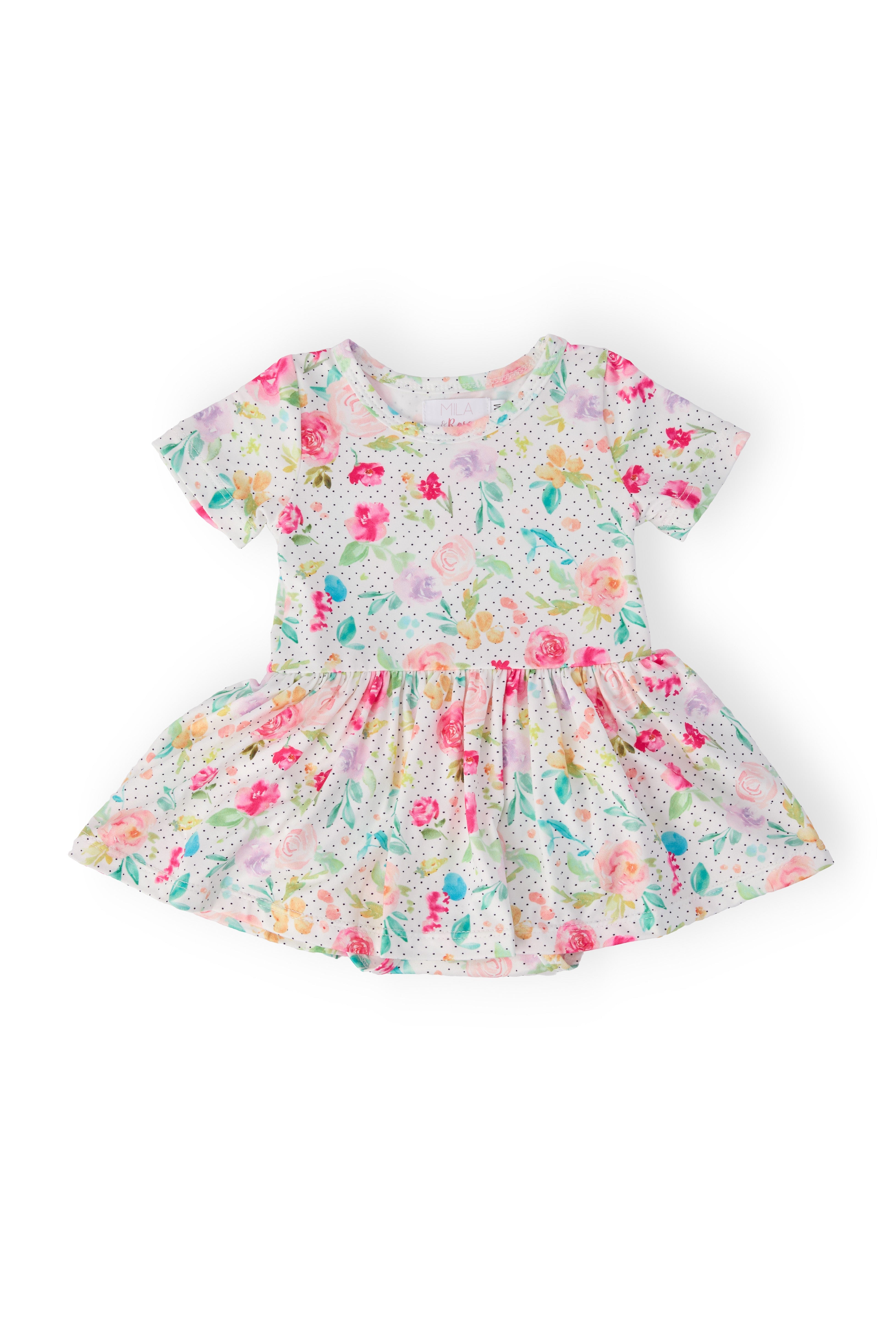 Mila & Rose ® Painted Posies S/S Twirl Bodysuit — main product shot
