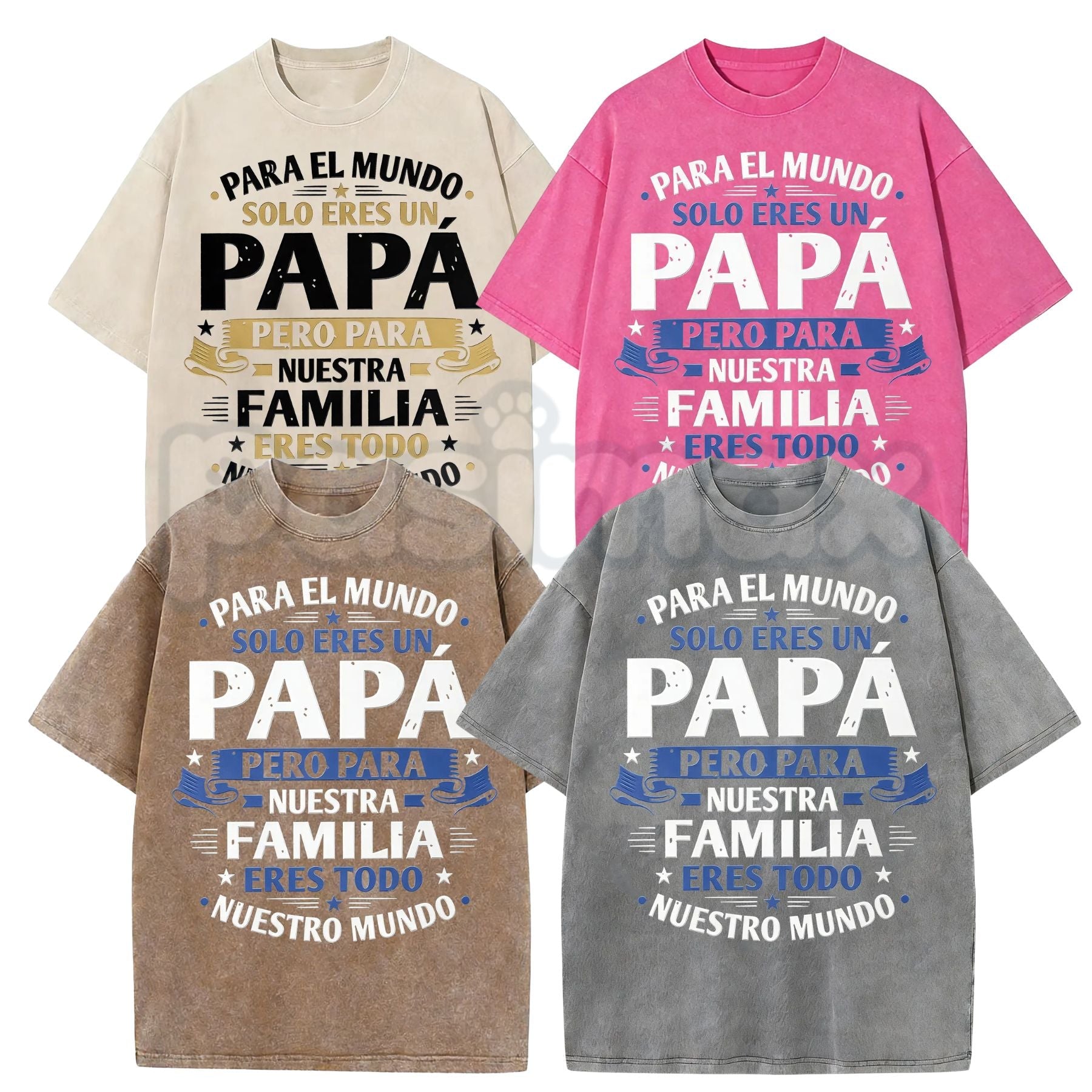 Para El Mundo Solo Eres Un Papá T-Shirt – Spanish Father's Day Vintage Washed Tee, Retro Lightweight Cotton Dad Graphic Top, Sincere Gift Streetwear