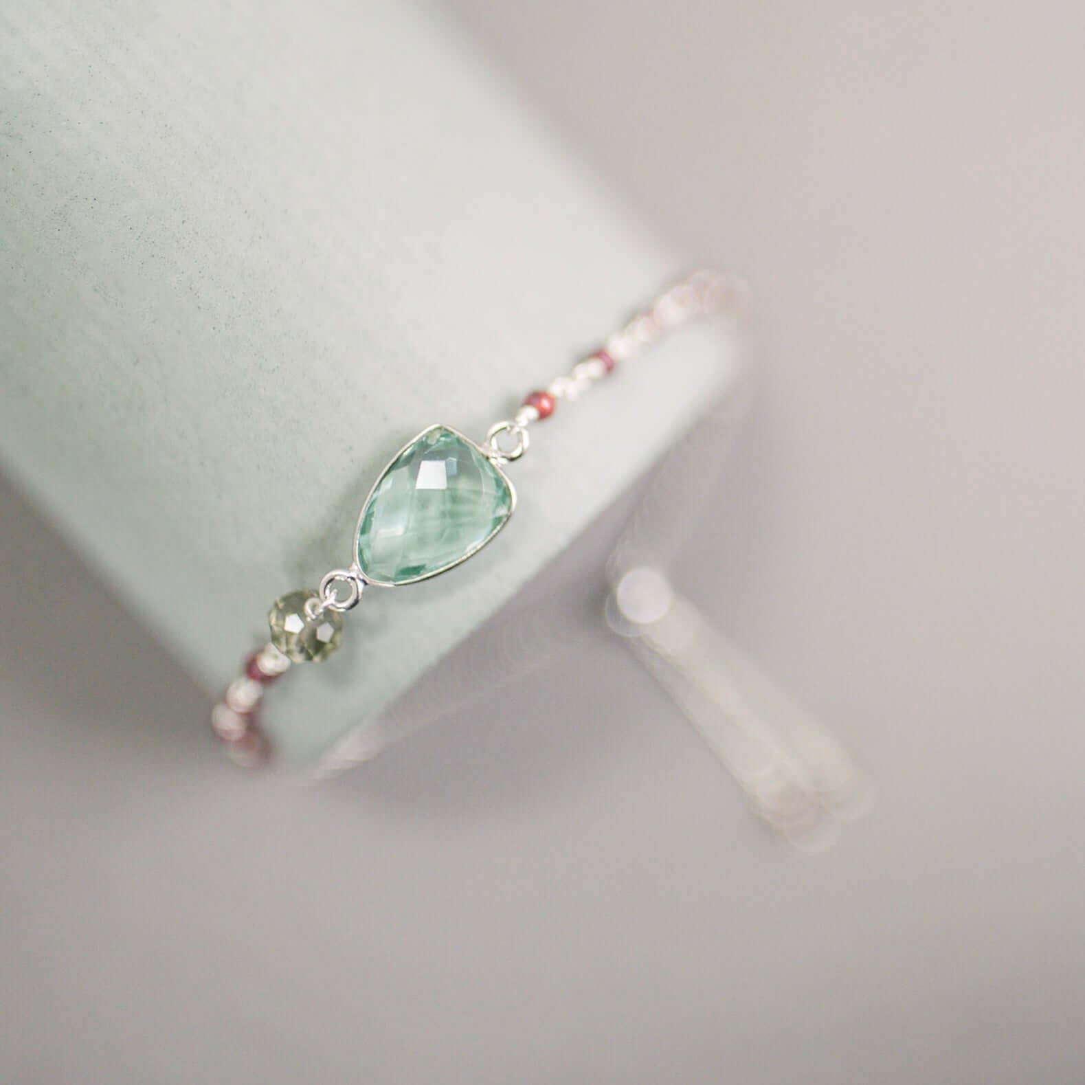 PARKEN JEWELRY Green Amethyst Gold Isla Bracelet — lifestyle worn / used context