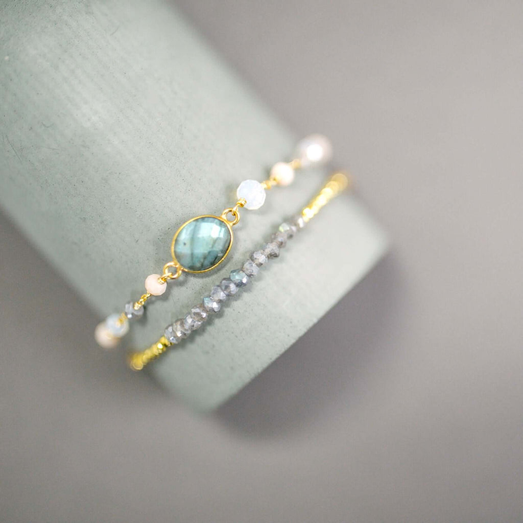 PARKEN JEWELRY Labradorite Bracelet Set — main product shot