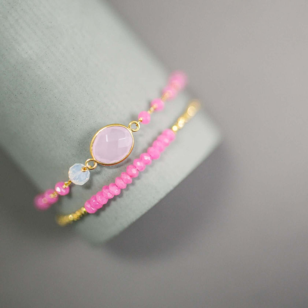 PARKEN JEWELRY Rose Quartz Bracelet Set — main product shot