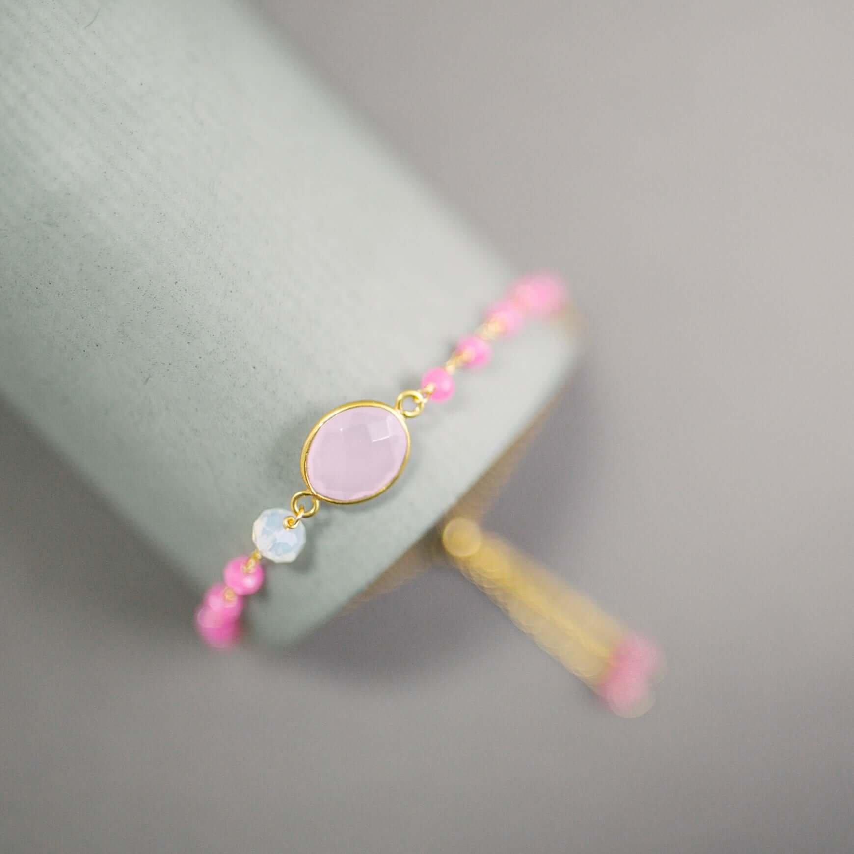PARKEN JEWELRY Rose Quartz Bracelet Set — detail close-up