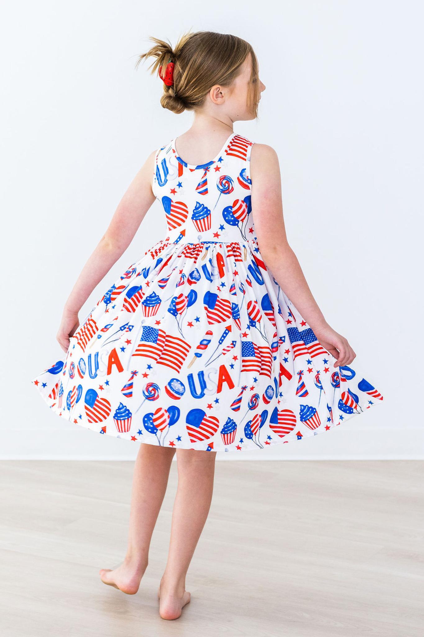 Mila & Rose ® SALE Party in the USA Tank Twirl Dress — detail close-up