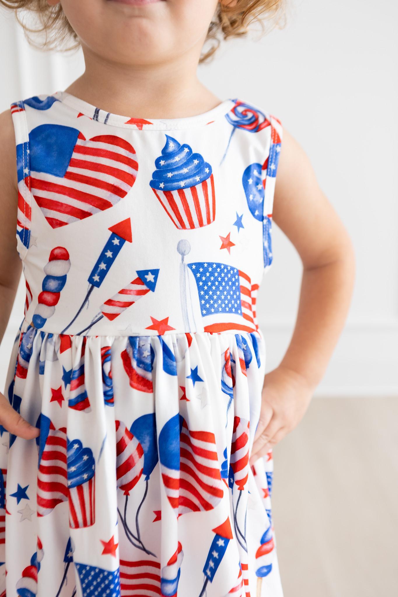 Mila & Rose ® SALE Party in the USA Tank Twirl Dress — in-use photo