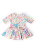Mila & Rose ® Pastel Floral Bunnies Twirl Bodysuit — main product shot