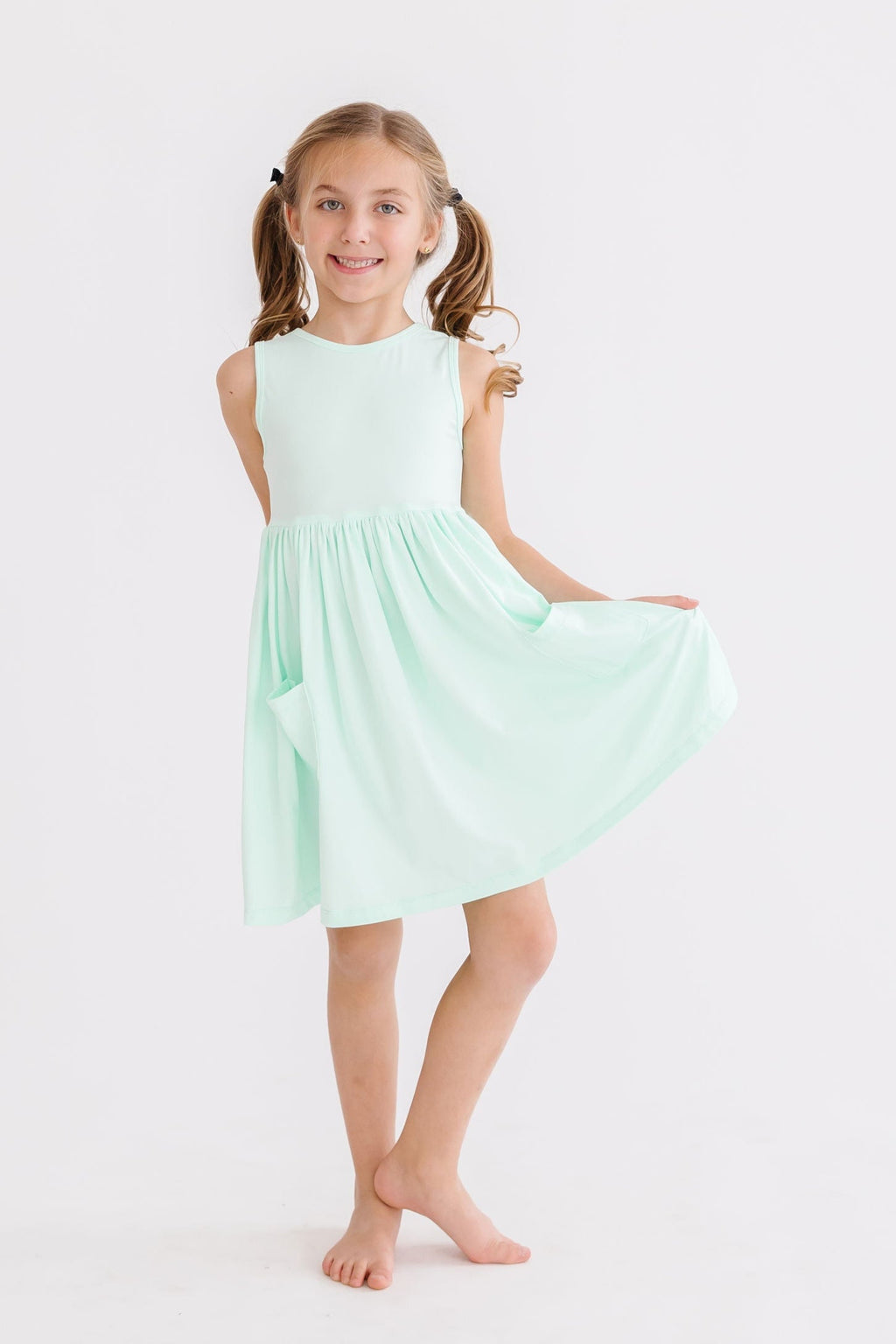 Mila & Rose ® Pastel Green Tank Pocket Twirl Dress — main product shot