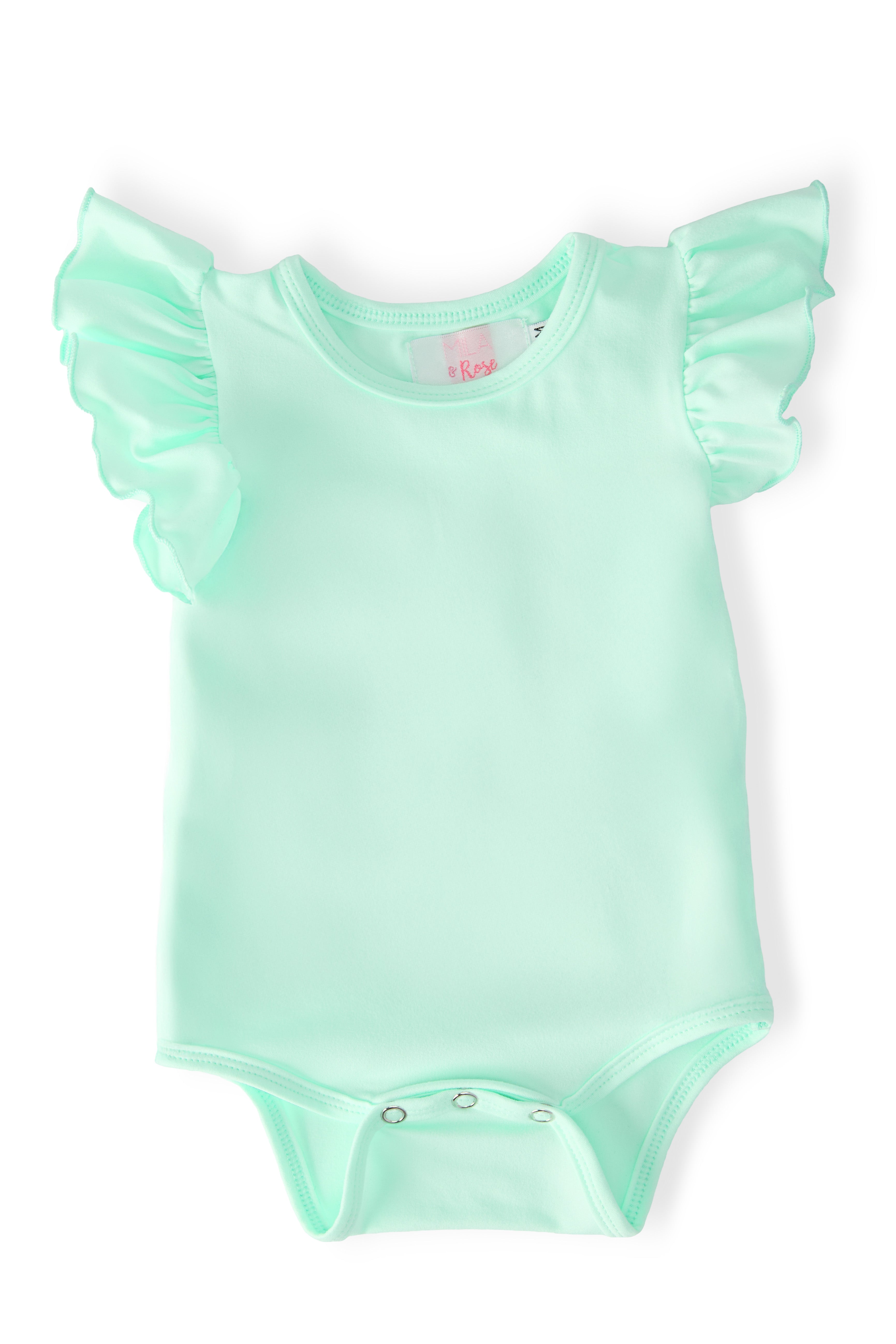 Mila & Rose ® Pastel Green S/S Flutter Bodysuit — main product shot