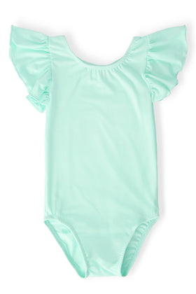 Pastel Green S/S Flutter Sleeve Leotard