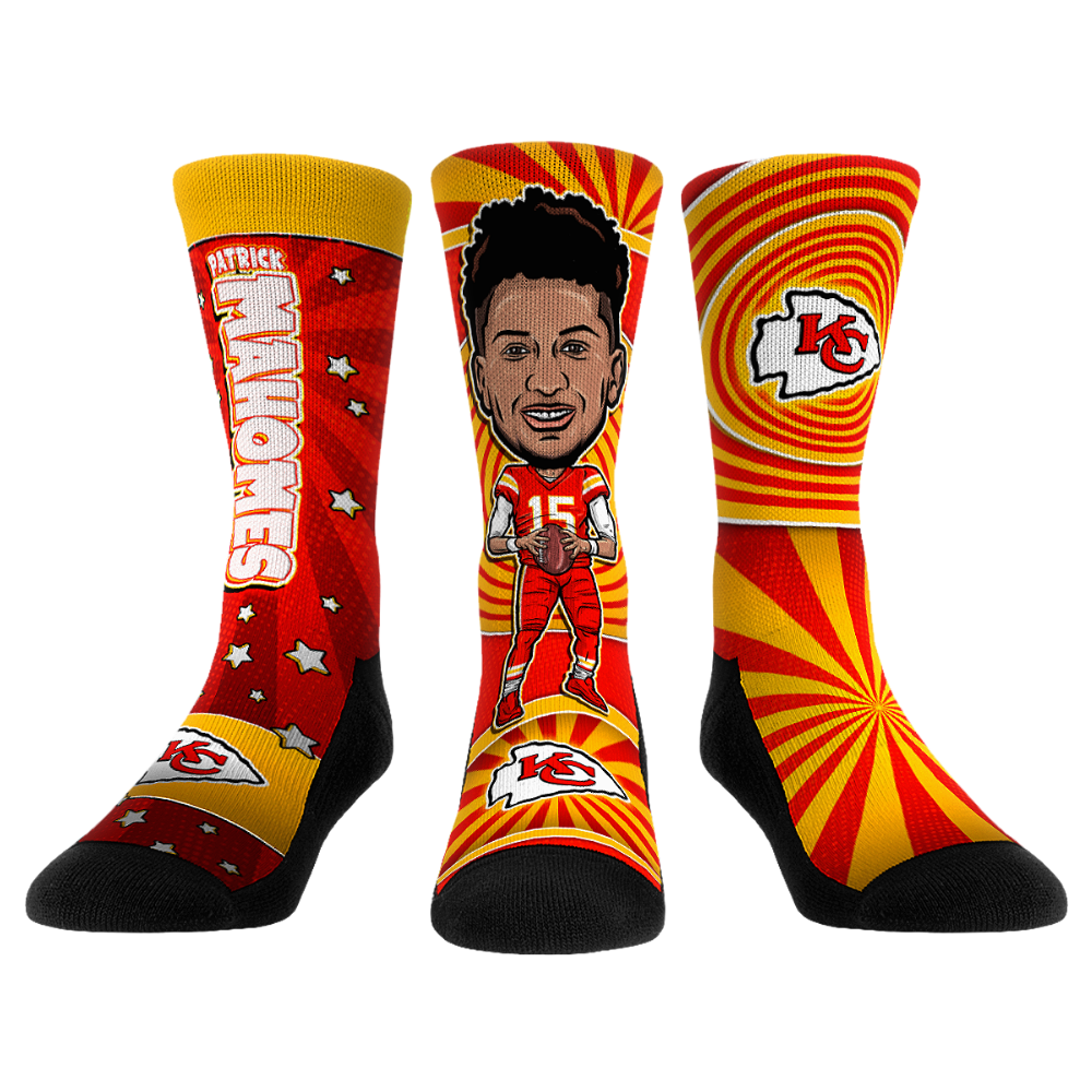 Rock 'Em Socks Patrick Mahomes - Kansas City Chiefs - Bobblehead 3-Pack — main product shot