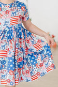 Mila & Rose ® Patriotic Patchwork S/S Pocket Twirl Dress — main product shot