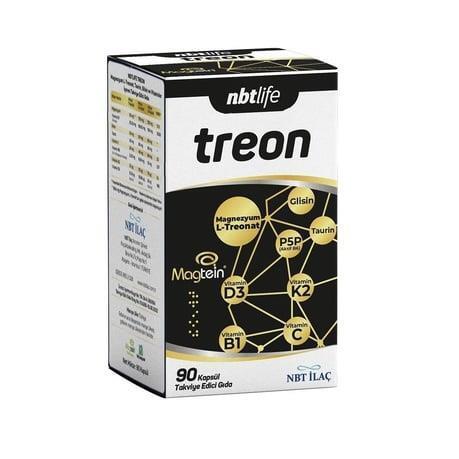 NBTLife Treon: Magnesium L-Threonate, Vitamin D3 K2 & B6 - , Bone Strength & Overall Wellness (90 Capsules)