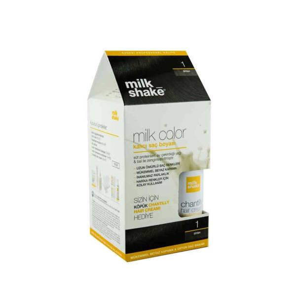 Milk Shake Black Hair Dye and Nourishing Hair Cream Set - Hair Care for All Hair Types