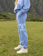 Elevated Faith Peace Be Still Unisex Sweatpant — Elevated Faith branding close-up
