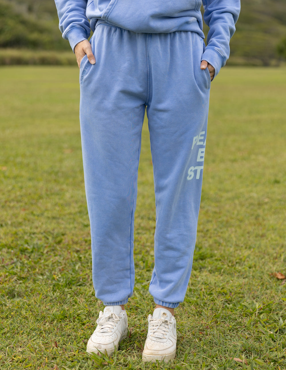 Elevated Faith Peace Be Still Unisex Sweatpant — lifestyle worn / used context