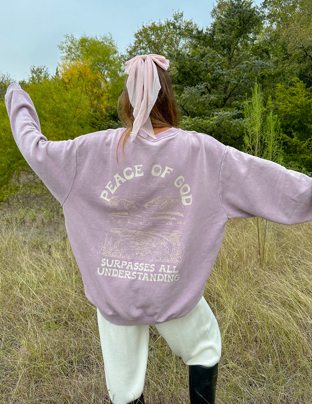 Elevated Faith Peace of God Unisex Crewneck — detail shot 6