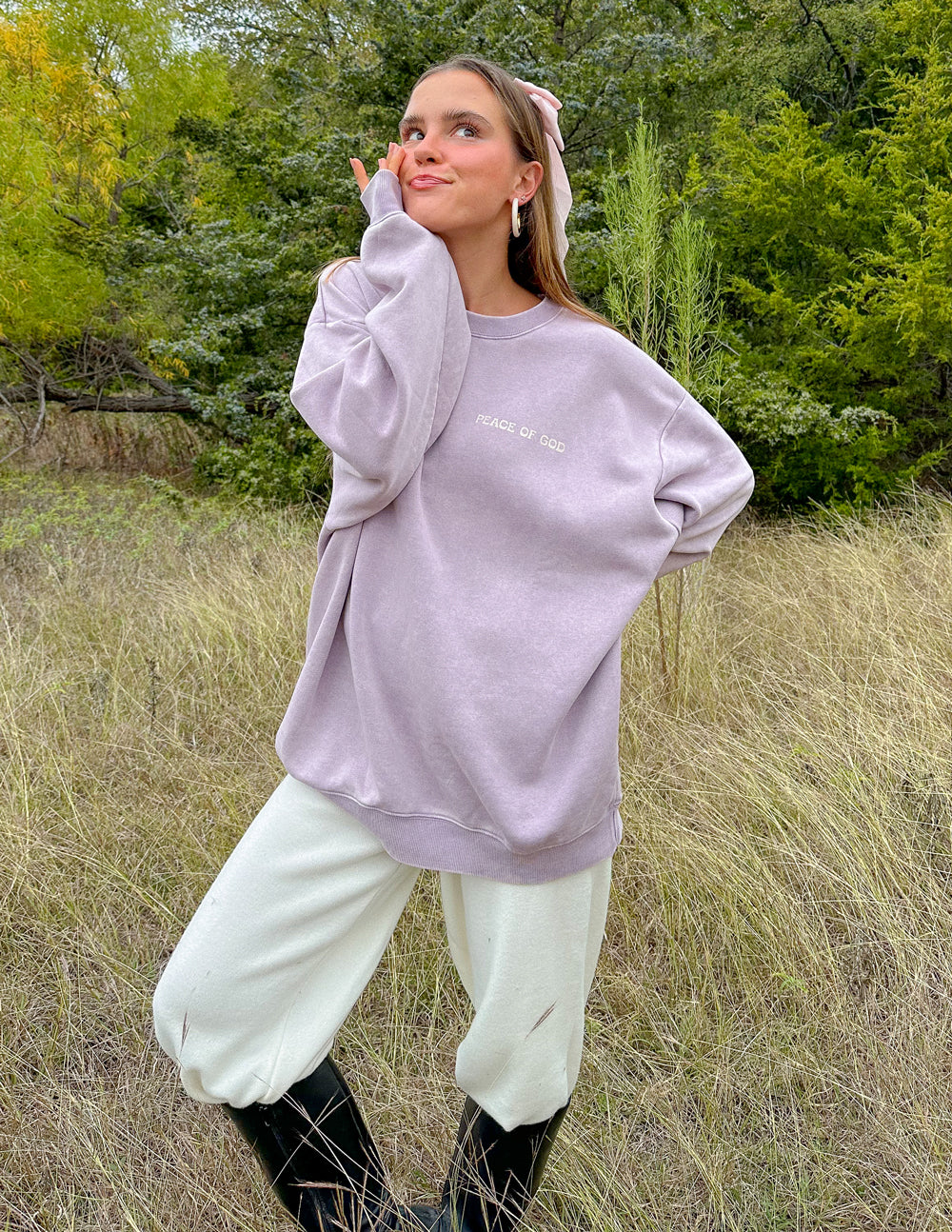 Elevated Faith Peace of God Unisex Crewneck — detail shot 7